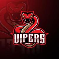 création de logo de mascotte de serpent vipère rouge vecteur