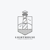 phare dessin au trait logo contour simple minimaliste monoline design illustration vectorielle vecteur
