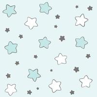 motif vectoriel étoiles dessinés à la main en bleu pastel. fond transparent de ciel nocturne. conception d'impression pour garçon baby shower ou crèche.