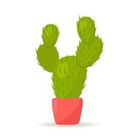 cactus en pot en style cartoon. vecteur