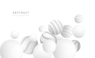 fond gris blanc abstrait avec des éléments de motif de boule de cercle 3d. concept de design d'art pour bannière d'entreprise, affiche, couverture ou arrière-plans. illustration vectorielle vecteur