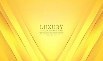 Couche de chevauchement d'arrière-plan abstrait de luxe jaune 3d sur un espace lumineux avec une décoration à effet de ligne dorée. concept de style futur de conception graphique pour flyer, bannière, couverture, brochure, carte ou page de destination vecteur