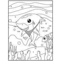 coloriages de requins pour les enfants vecteur