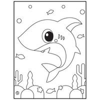 coloriages de requins pour les enfants vecteur