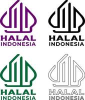 ensemble d'icônes nouveau logo halal indonésie vecteur