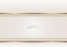 Conception de modèle de luxe moderne élégant 3d rayures blanches et lumière de ligne de paillettes dorées étincelant sur le style de coupe de papier de fond crème vecteur