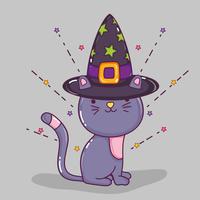 Dessins animés chat Halloween vecteur