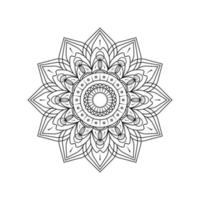 mandala floral de couleur noire sur fond blanc vecteur dans la conception graphique d'illustration.