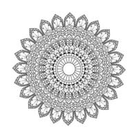 conception de mandala d'éléments floraux noir et blanc dans la conception graphique d'illustration vectorielle. vecteur