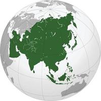 carte du globe de l'asie vecteur