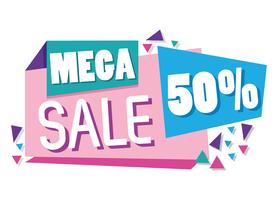 Mega soldes rabais affiche style Memphis vecteur