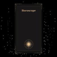 modèle pour un horoscope avec le soleil. une affiche élégante pour un horoscope du zodiaque ésotérique pour un logo ou une affiche sur fond noir avec des étoiles vecteur