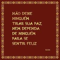 phrase bouddhiste avec minimaliste en portugais brésilien. traduction - ne laissez personne prendre votre paix, ne dépendez de personne pour être heureux. vecteur