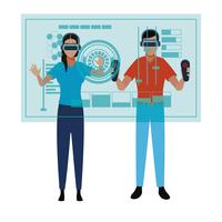 Technologie de réalité virtuelle vecteur
