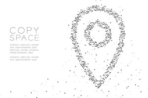 forme d'icône de navigateur gps de motif de pixel de cercle géométrique abstrait, illustration de couleur noire de conception de concept sur fond blanc avec espace de copie, vecteur eps 10