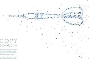 cercle géométrique abstrait forme de jeu de fléchettes de particules de molécule de point, technologie vr stratégie d'entreprise cible concept design illustration de couleur bleue isolée sur fond blanc avec espace de copie vecteur