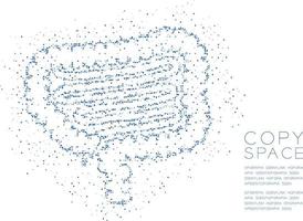 forme d'intestin cercle géométrique abstrait motif de pixels de points, conception de concept d'organe de science médicale illustration de couleur bleue isolée sur fond blanc avec espace de copie, vecteur eps 10