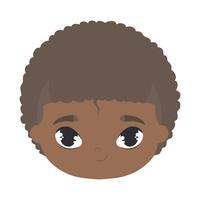 tête de mignon petit personnage afro avatar vecteur