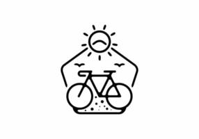 illustration dart en ligne noire de vélo en forme de pentagone vecteur