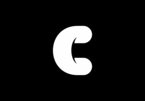 monogramme noir et blanc de la lettre initiale c vecteur