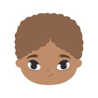 tête de mignon petit personnage afro avatar vecteur