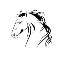 cheval de tête de silhouette. illustration vectorielle vecteur