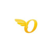 lettre o logo icône illustration avec des ailes vecteur