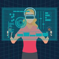 Technologie de réalité virtuelle vecteur