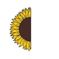 tournesols jaunes en fleurs remplis de graines de tournesol à l'intérieur pour décorer des cartes de bienvenue vecteur