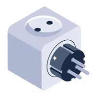 conception modifiable de l'icône de prise de courant vecteur