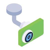 caméra de vidéosurveillance, icône d'oeil de surveillance dans un style isométrique vecteur