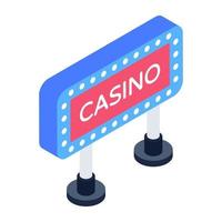 une icône de plateau de casino en conception isométrique vecteur