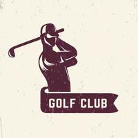 logo du club de golf, modèle d'emblème avec joueur de golf, illustration vectorielle vecteur