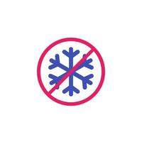 aucune icône de givre avec flocon de neige, signe vectoriel