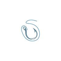 crochet de pêche icône illustration de conception de logo vecteur