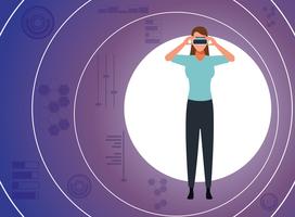 Technologie de réalité virtuelle vecteur