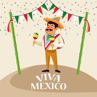 Dessins animés Viva mexico vecteur