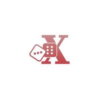 lettre x avec modèle de logo icône deux dés