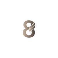 numéro 8 enveloppé dans une corde icône illustration de conception de logo vecteur