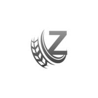 lettre z avec illustration de modèle de conception d'icône de roue arrière vecteur