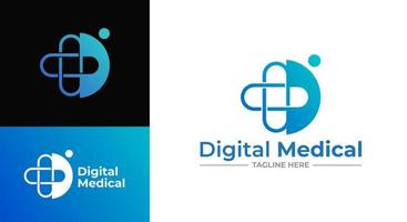 modèles de logo pour le numérique médical vecteur