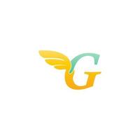 lettre g logo icône illustration avec des ailes vecteur