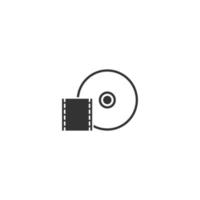 modèle de conception d'illustration de logo d'icône de disque vidéo vecteur