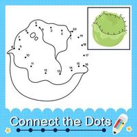 reliez les points en comptant les nombres 1 à 20 feuille de travail de puzzle avec illustration de fruits vecteur