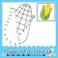 reliez les points en comptant les nombres 1 à 20 feuille de travail de puzzle avec illustration de fruits vecteur