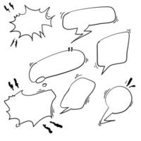 doodle bulle parler vecteur de style bande dessinée dessinée à la main
