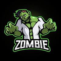vecteur de conception de logo de mascotte de dessin animé de zombie avec un style de concept d'illustration moderne pour l'impression de badges, d'emblèmes et de t-shirts