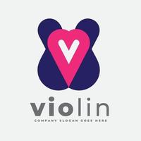 violon - logo d'amour et de soins vecteur