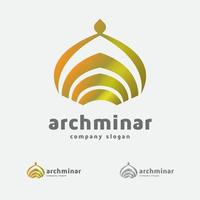 arch minar - modèle de logo islamique vecteur