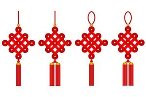 symbole de noeud chinois de conception vectorielle de bonne chance, symbole traditionnel du nouvel an chinois lunaire